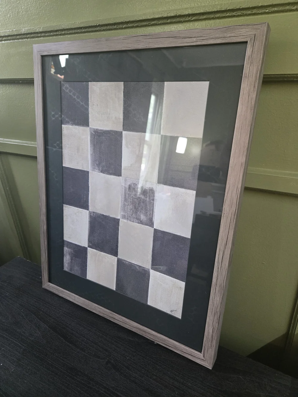 Target Neutral Checkerboard Framed Wall Art - Black & Cream